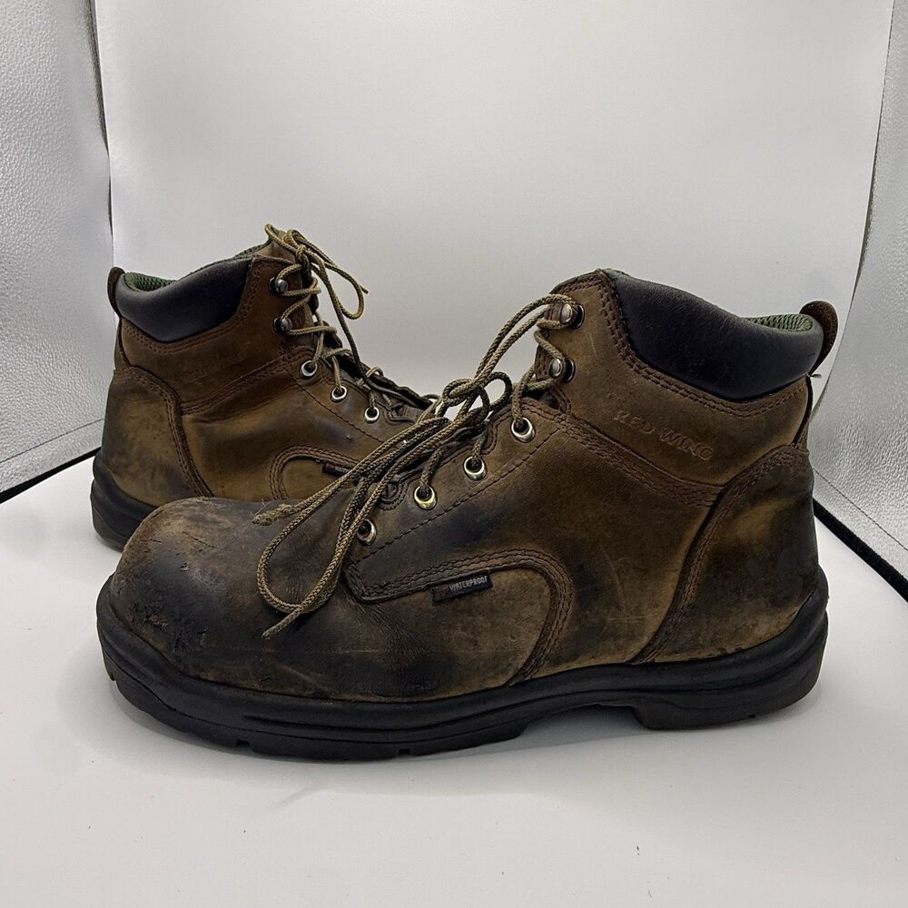 Red Wing 2240 King Toe 6" Waterproof Safety EH Brown Lace-Up Boots Men's 13 EE